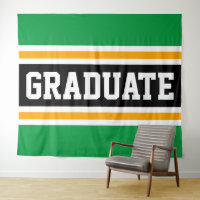 GRADUATE Sporty Bright Green Black Orange Stripes