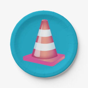 Graduate Student Prank Striped Traffic Cone Party Paper Plate