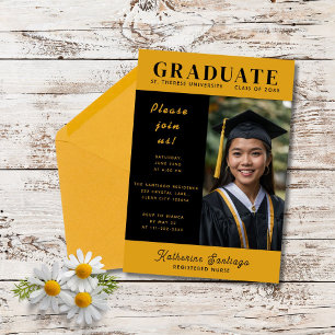 Graduate Stylish Magazine Cover Inspired Photo Invitation