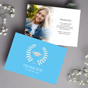 Graduate Thank You Photo Carolina Blue Card