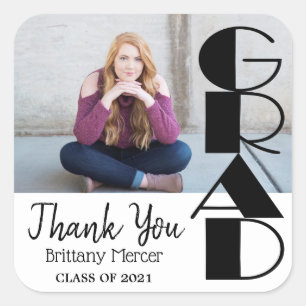 Graduate - Thank You Square Sticker