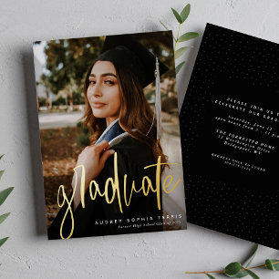 Graduate trendy modern stylish photo graduation