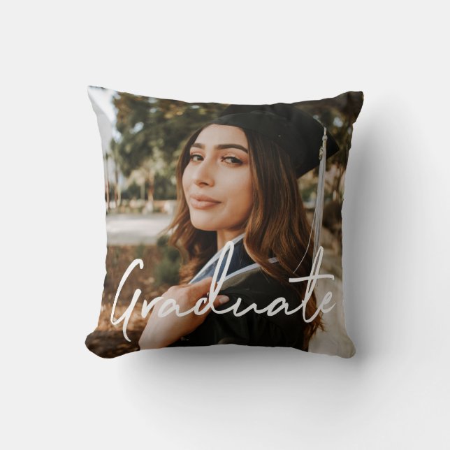 Graduate Typography / Class of Two Photo Pillow (Front)