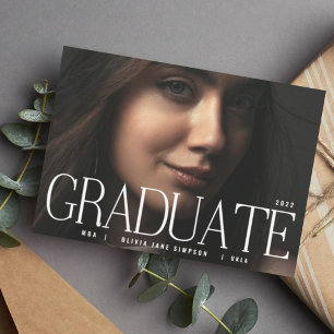 GRADUATE   White Modern College Photo Announcement