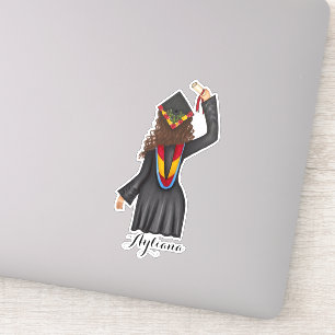 Graduate With Diploma Custom Name Sticker