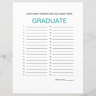 "Graduate" Word Maker Game