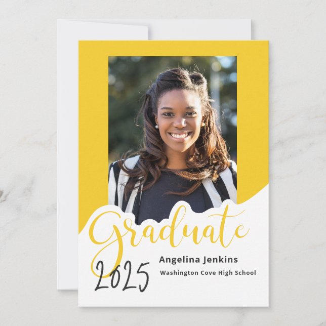 Graduate Yellow Photo 2025 Announcement (Front)