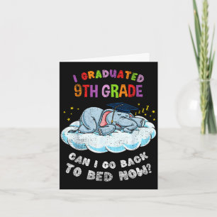 Graduated 9th grade elephant funny graduation card