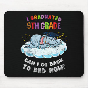 Graduated 9th grade elephant funny graduation mouse mat