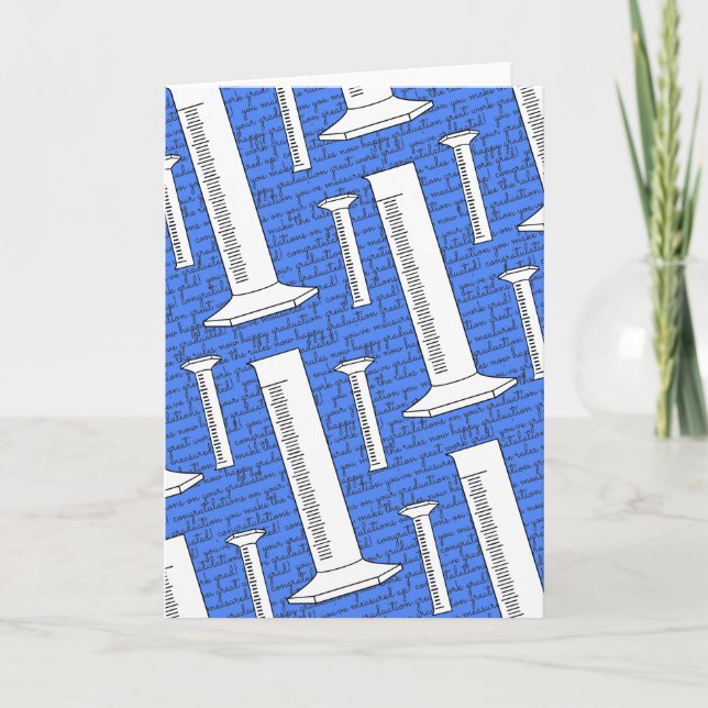 Graduated Cylinder Happy Graduation Blank Card (Front)