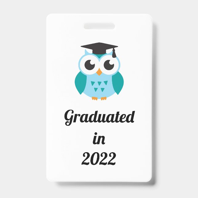 Graduated in 2022 cute owl ID badge (Front)