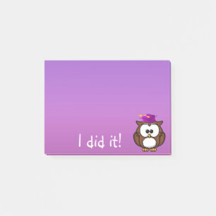graduated owl post-it notes