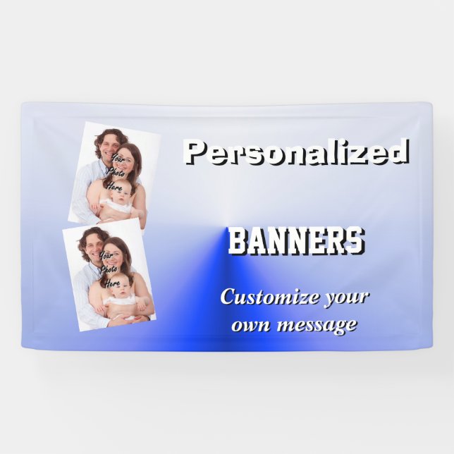 Graduated pale blue photo template banner (Horizontal)