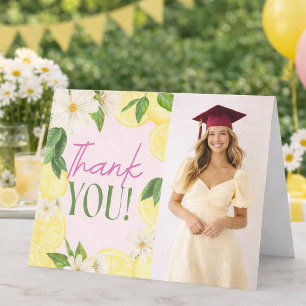 Graduated Party Lemon Graduation Summer Grad Thank You Card