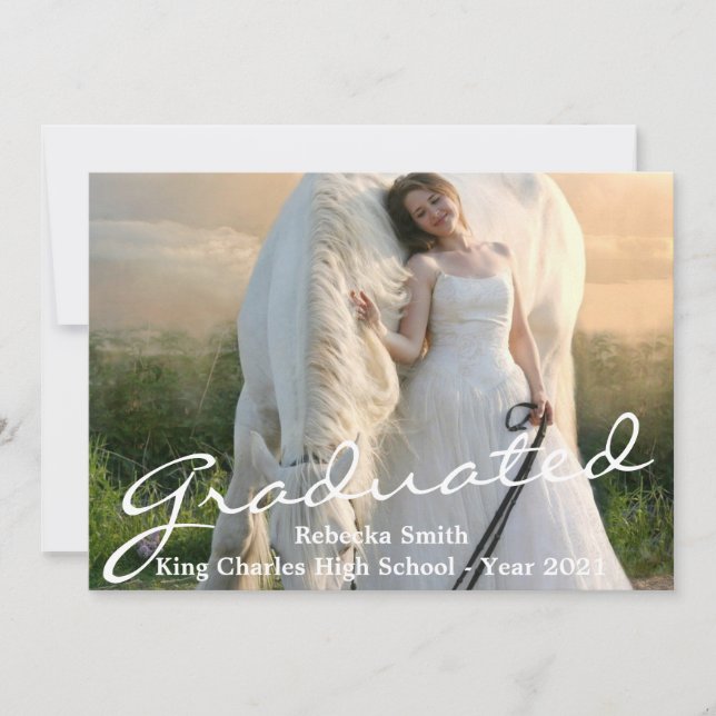 Graduated Photo Graduation Announcement Card (Front)