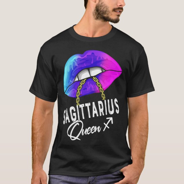 Graduated Purple Blue Sagittarius Queen November D T-Shirt (Front)