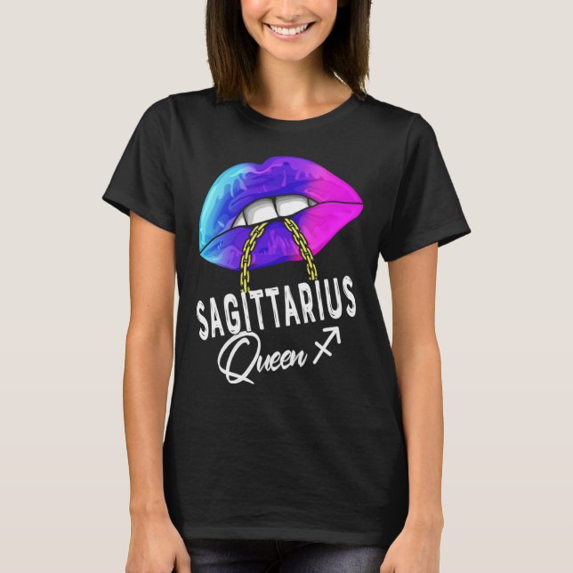 Graduated Purple Blue Sagittarius Queen November D T-Shirt (Front)