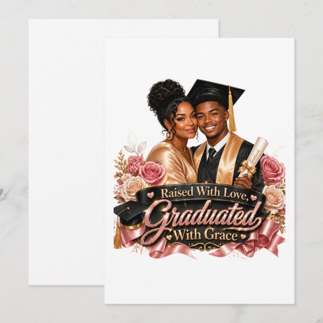  Graduated With Grace Son Folded Greeting Card (Front/Back)