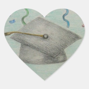 graduateion celebration heart sticker