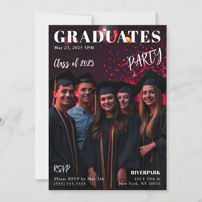 Graduates Magazine Cover  Invitation (Front)