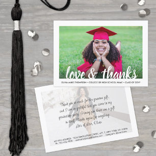 Graduate's New Address Love & Thanks Graduation Thank You Card