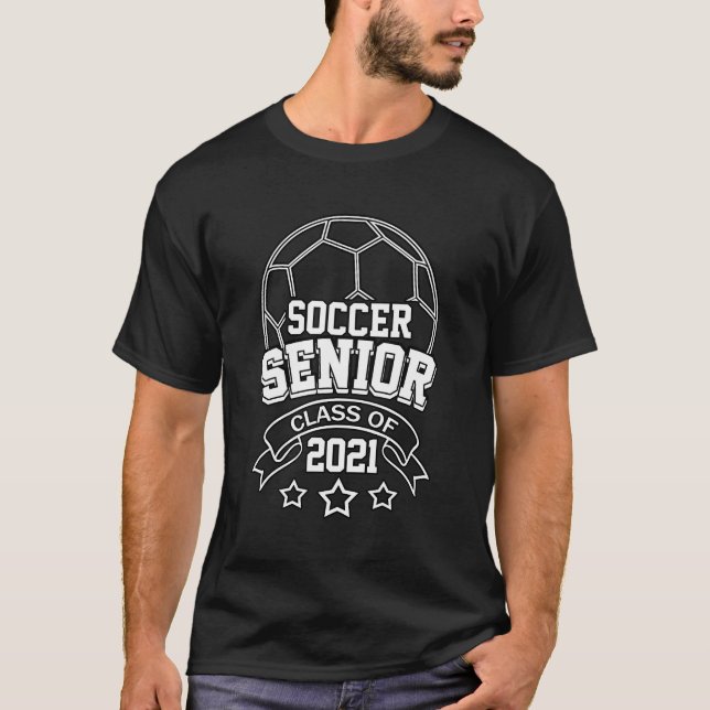Graduating Class Of 2021 Soccer Senior Teen Athlet T-Shirt (Front)