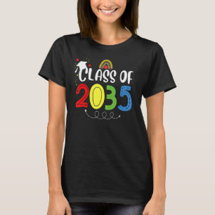 Graduating Class of 2035 Handprint Back Pre k 12th T-Shirt
