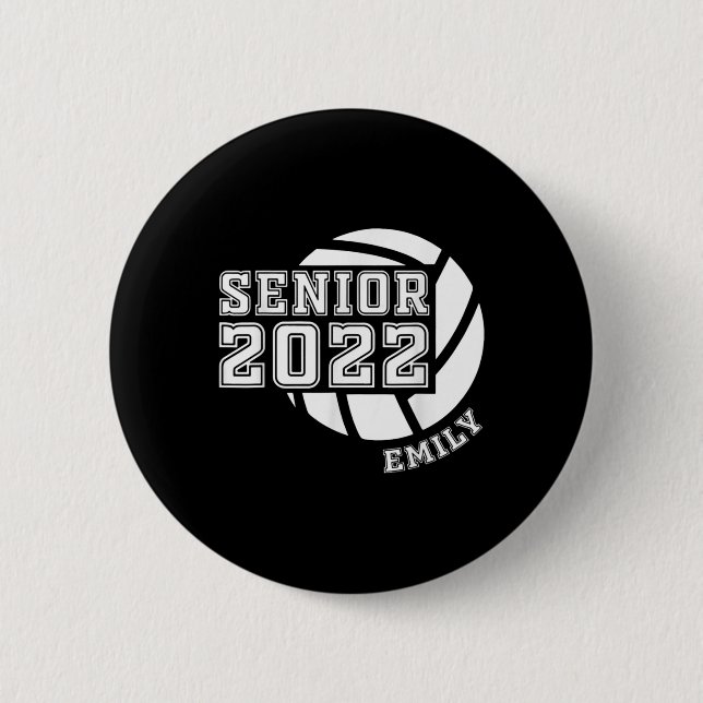Graduating Class of  Senior Volleyball Team Player 6 Cm Round Badge (Front)