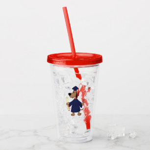 Graduating dog clipart acrylic tumbler