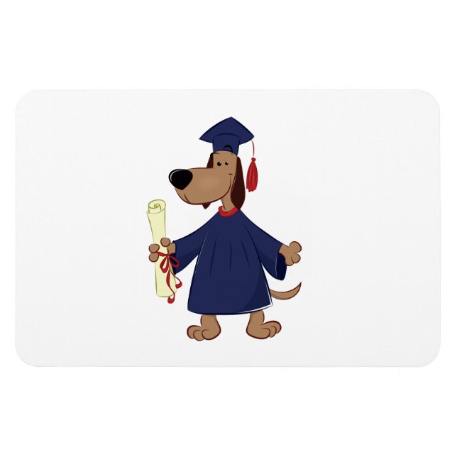 Graduating dog clipart magnet (Horizontal)