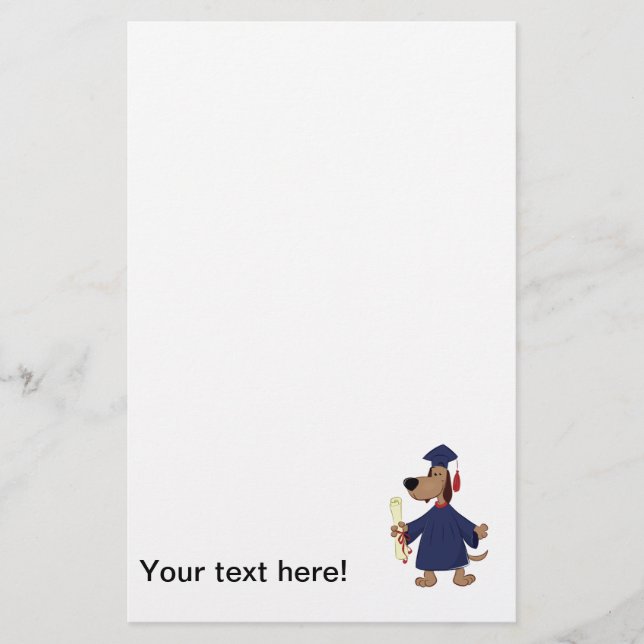 Graduating dog clipart stationery (Front)
