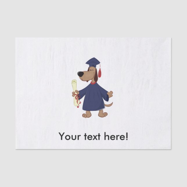 Graduating dog clipart tissue paper (Front)