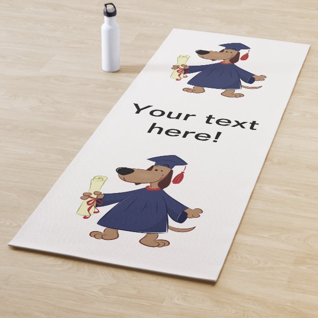 Graduating dog clipart yoga mat (In Situ)