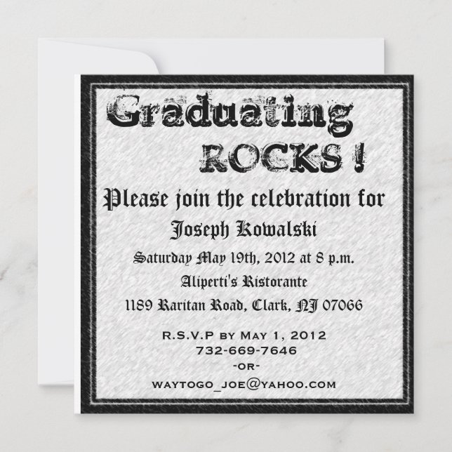 Graduating Geologist Invitation (Front)