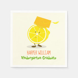 Graduating Lemon character Paper Napkins