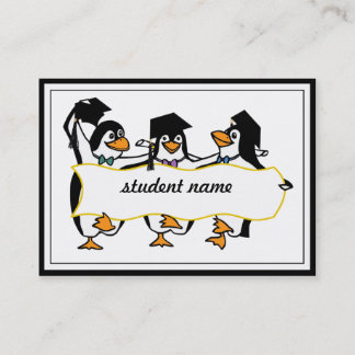Graduating Penguins w/Banner Calling Card