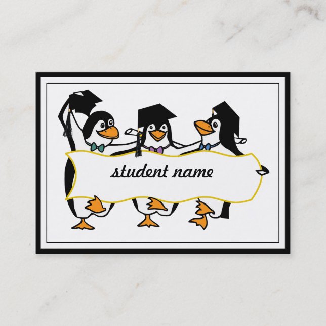 Graduating Penguins w/Banner Calling Card (Front)