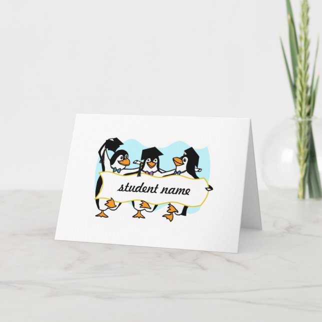 Graduating Penguins w/Banner Card (Front)