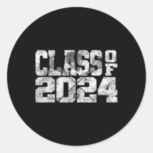 Graduating Senior Graduate Cl Of 2024 Lacrosse Classic Round Sticker