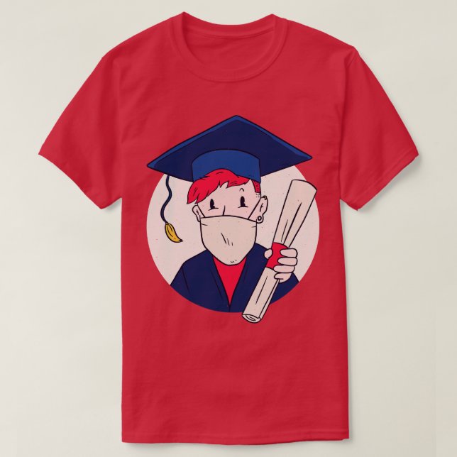 Graduating With Mask  T-Shirt (Design Front)