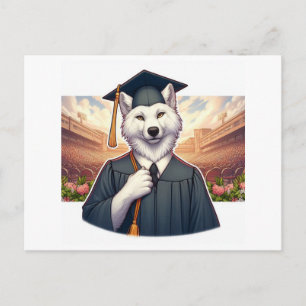 Graduating Wolf Invitation Postcard