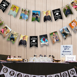 Graduation 12 Photos Year Congrats Name Black Bunting
