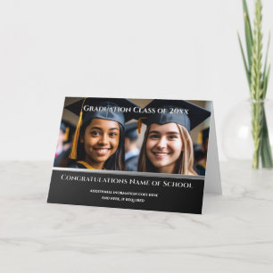 Graduation 1 photo DIY modern plain simple elegant Card