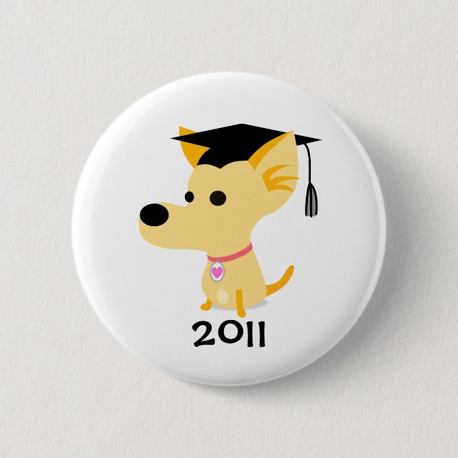 Graduation 2011 Dog 6 Cm Round Badge (Front)