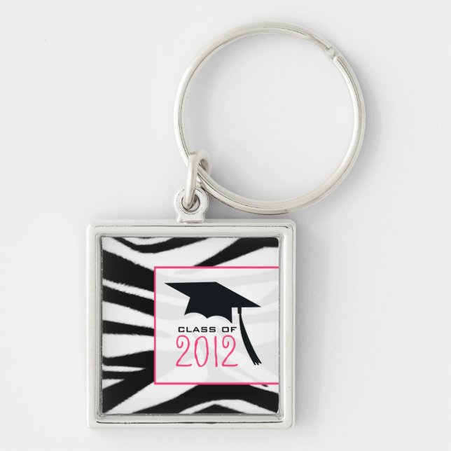 Graduation 2012 Zebra Print Keychain (Front)