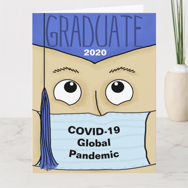 Graduation 2020 during COVID-19 Male Graduate Big Card (Front)