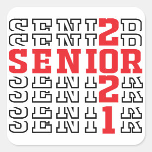 Graduation 2021, Class Of 2021, Senior 2021 Square Sticker