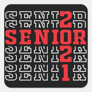 Graduation 2021, Class Of 2021, Senior 2021 Square Sticker