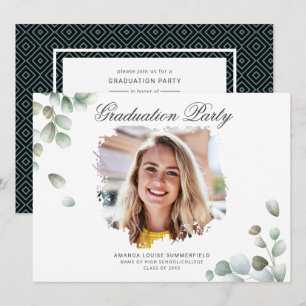 Graduation 2022 Eucalyptus Succulent Greenery Grad Invitation