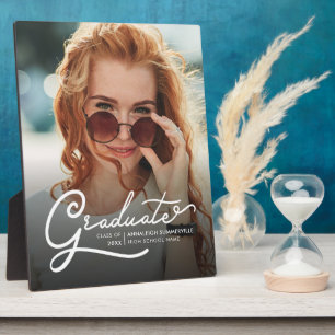 Graduation 2022 Modern Script Grad Photo Keepake Plaque